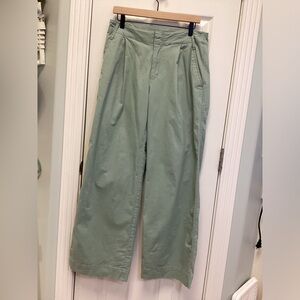 A New Day SZ 8 Trousers wide leg high rise green with stretch women professional